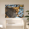 Tableau Toile Portrait Léopard - Photo Animaux de la Savane Sauvage - Décoration Murale Salon