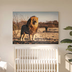 Tableau Toile Portrait Roi Lion - Photo Nature Animaux de la Savane - Décoration Murale Salon