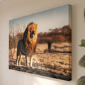 Tableau Toile Portrait Roi Lion - Photo Nature Animaux de la Savane - Décoration Murale Salon