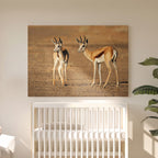 Tableau Toile Couple de Gazelles - Photo Animaux de la Savane Sauvage - Déco Intérieure Nature