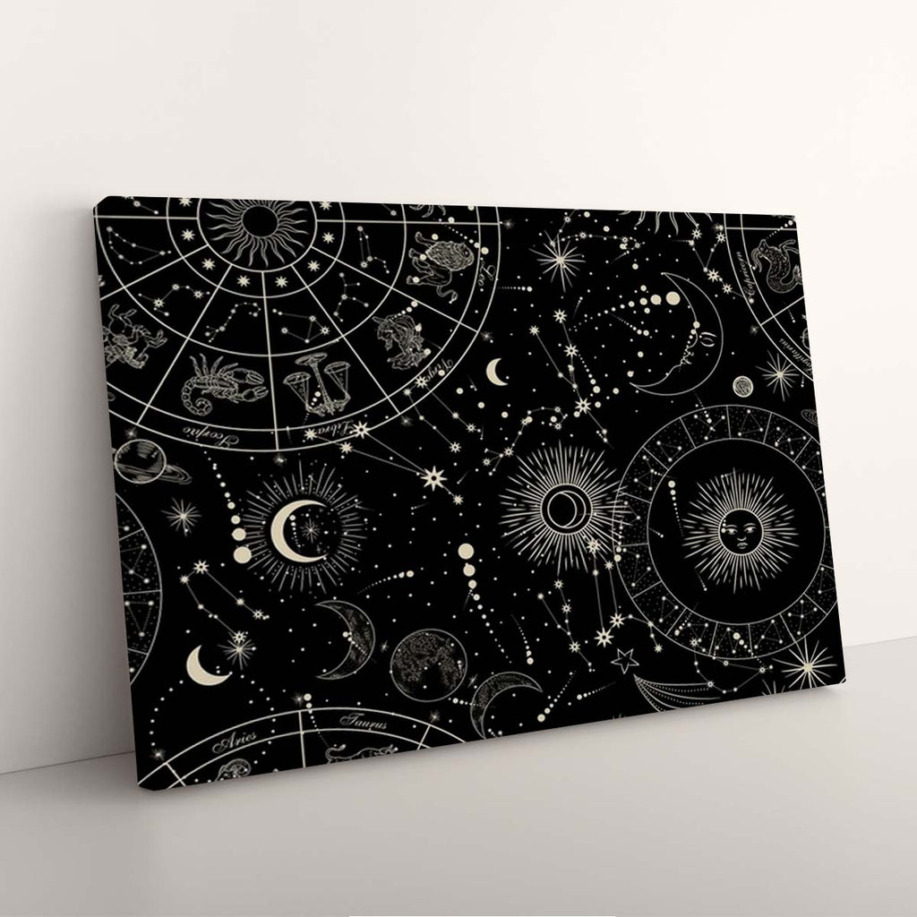 Tableau Toile Univers Mystique Signes du Zodiaque Astrologie
