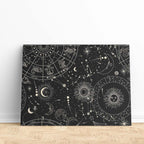 Tableau Toile Univers Mystique Signes du Zodiaque Astrologie