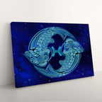 Tableau Toile Moderne Signes du Zodiaque Néon Vibrant