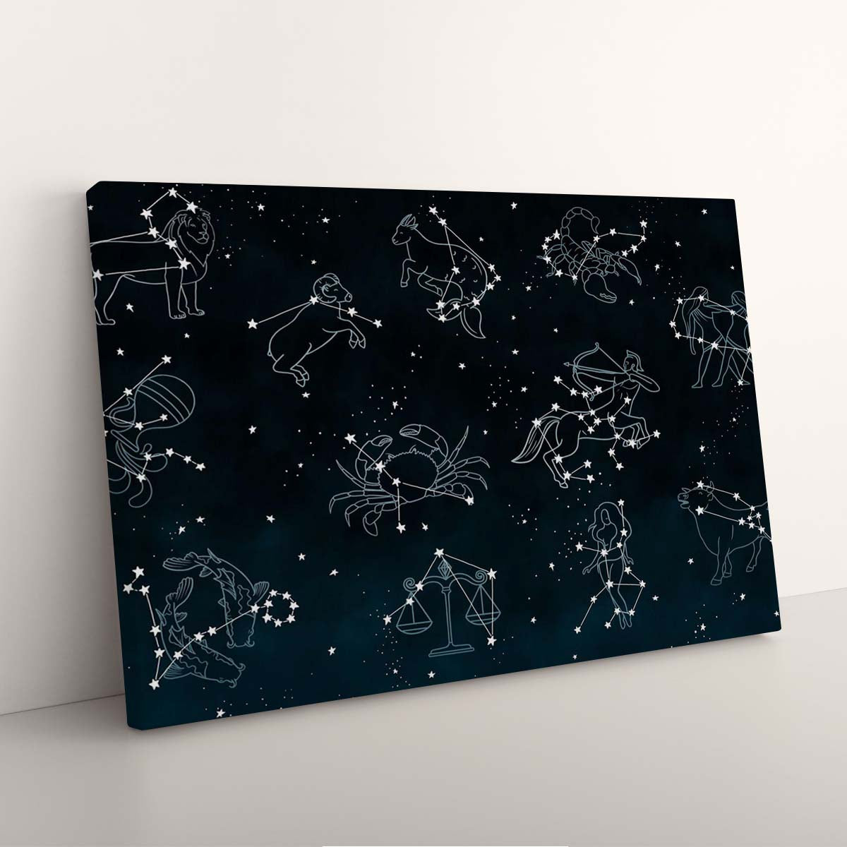 Tableau Toile Horizontale Signes du Zodiaque Mystiques