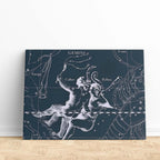 Tableau Toile Signe du Zodiaque Gémeaux Étoiles Jumelles