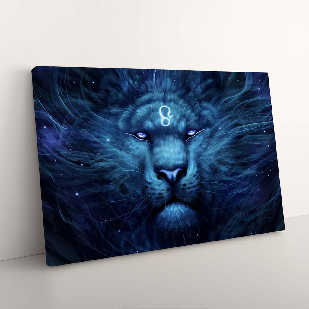 Impression sur Toile Artistique Signe du Zodiaque Lion Majestueux