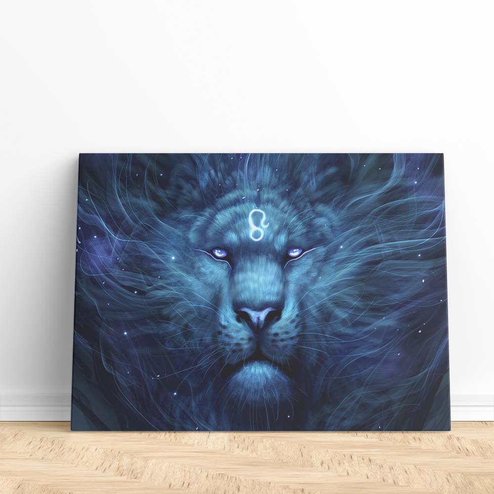 Impression sur Toile Artistique Signe du Zodiaque Lion Majestueux